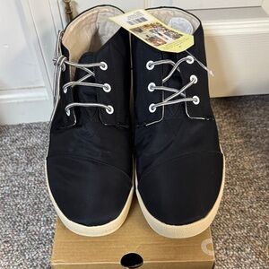 Toms Black Canvas Sneakers with Cream Soles